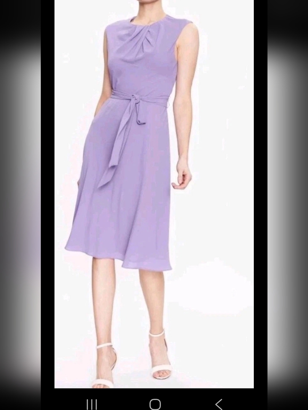 Lauren Ralph Lauren Navy Midi Dress Size 12 Women Belted Sleeveless NWT $145
